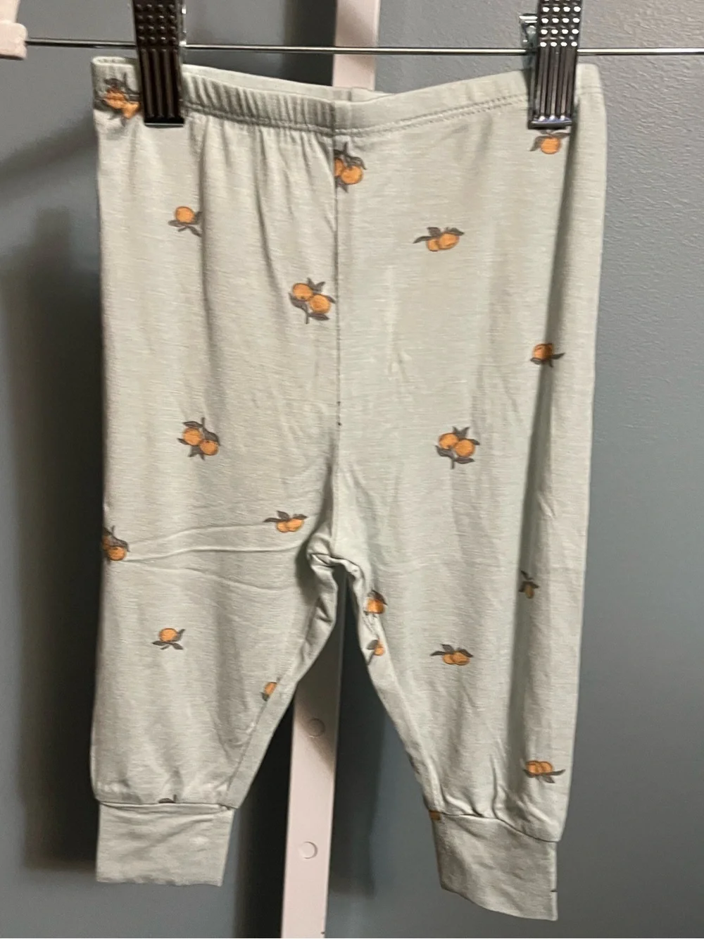Modern Moments Light Blue Orange Fruit Short Sleeve and Pants Pajama Set NWT